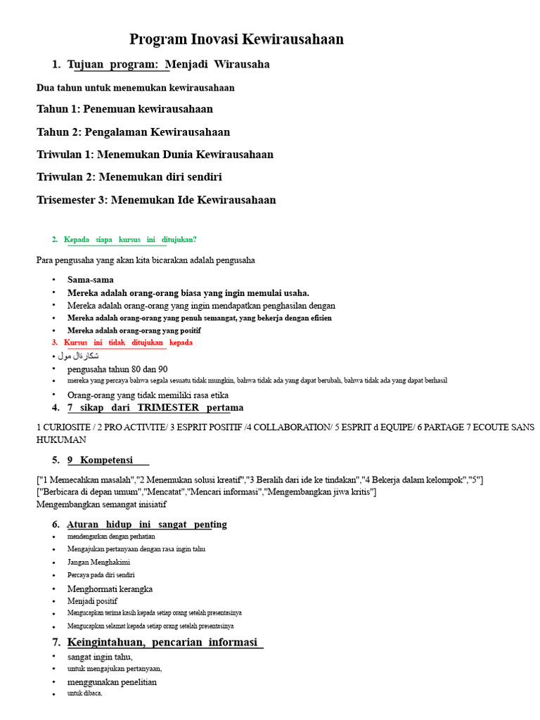 Program Inovasi Kewirausahaan: Panduan Praktis | PDF