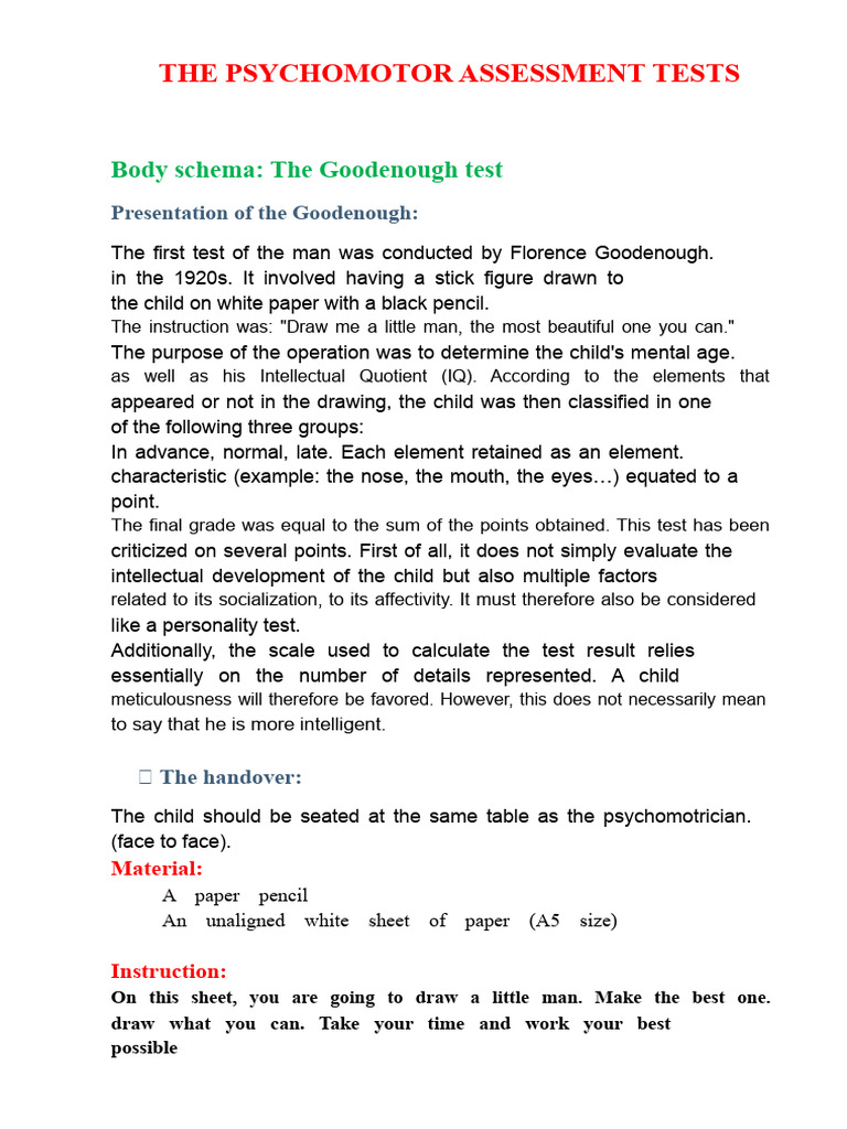 Goodenough Psychomotor Assessment Test | PDF | Rectangle | Triangle