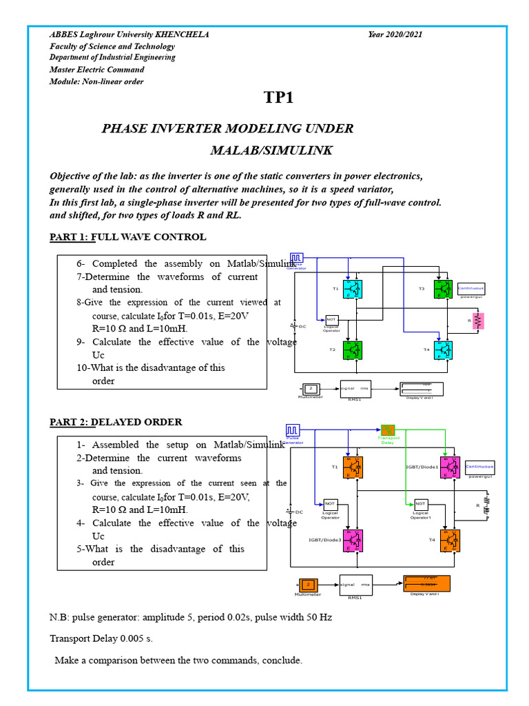 Phase Inverter Modeling in MATLAB | PDF | Power Inverter | Electric Power