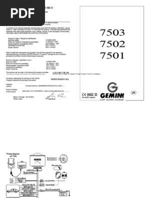 R&TTE Compliance Declaration for 7503 Alarm | PDF