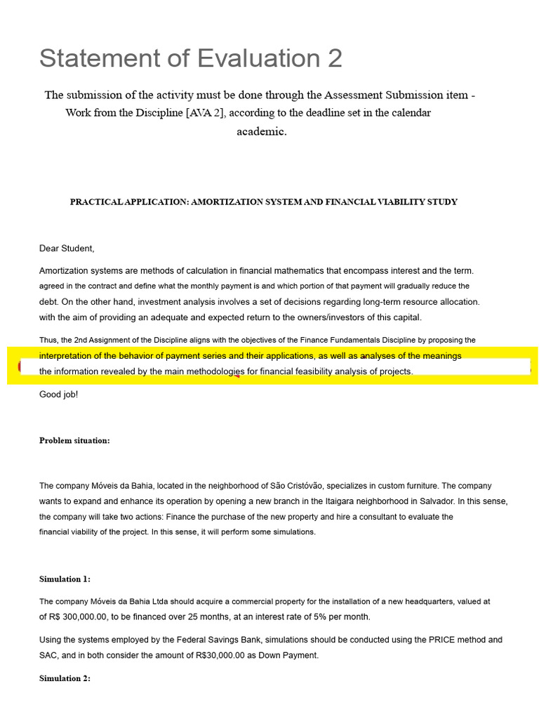 Assessment Statement 2 - Fundamentals of Finance (IL60057) | PDF ...