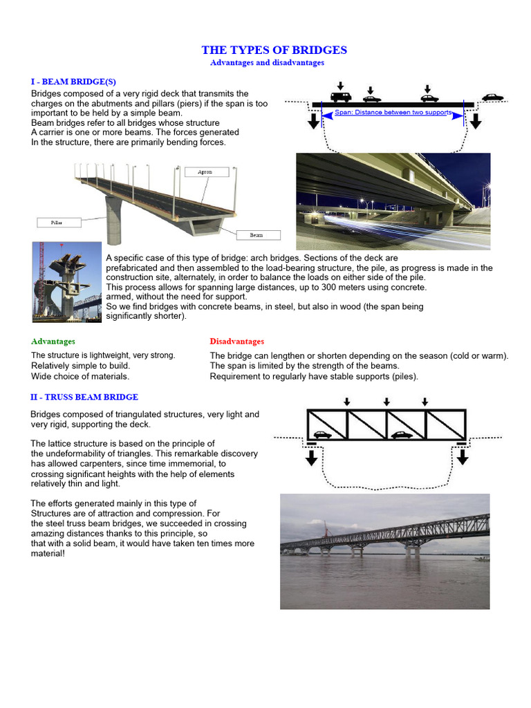 Types of Bridges: Advantages & Disadvantages | PDF | Bridge | Civil ...