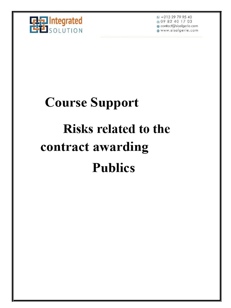 The Risks in Public Procurement. | PDF | Risk | Risk Management