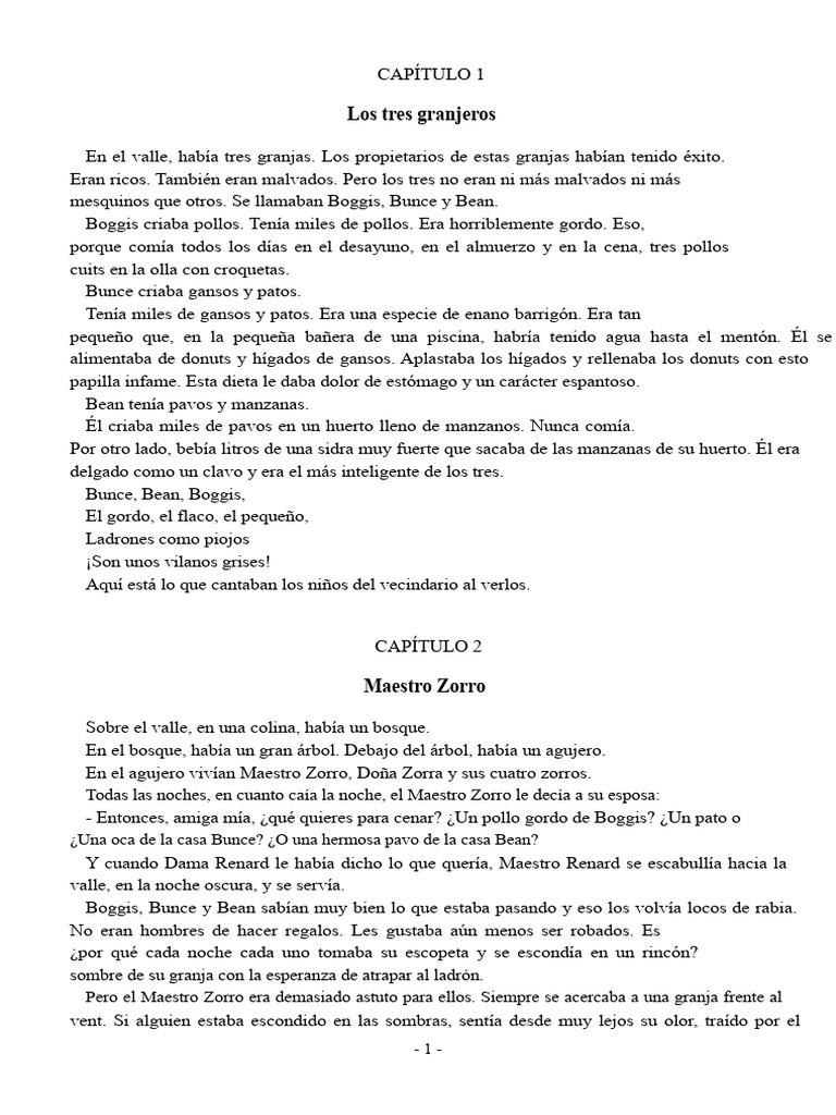 TEXTO INTEGRAL Fantástico Maestro Zorro PDF | PDF