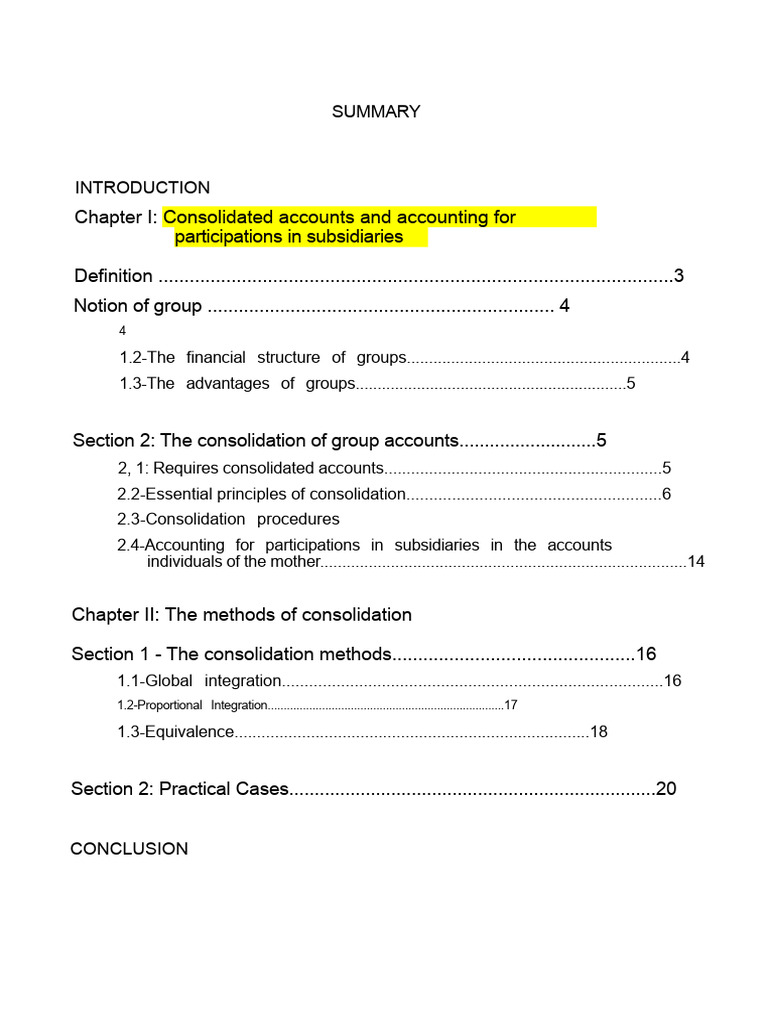 Consolidated Accounts and Group Accounting | PDF | Equity (Finance ...