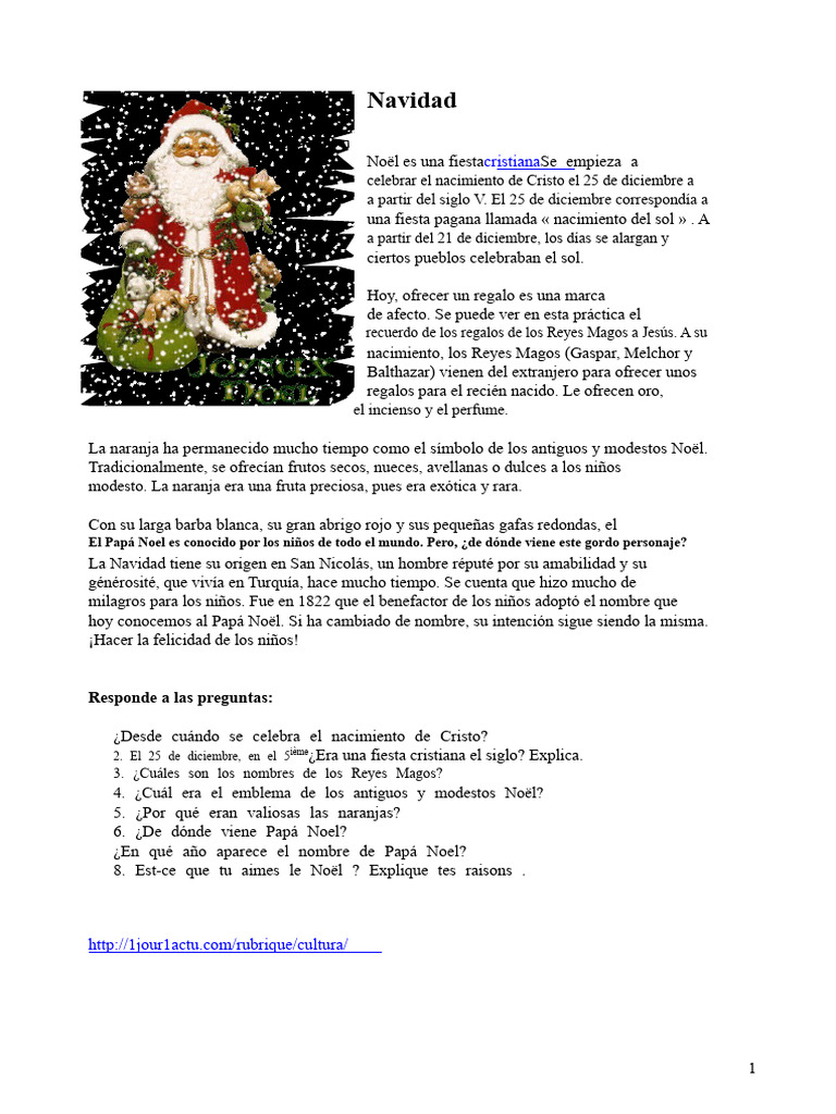 Historia y Tradiciones de la Navidad | PDF | Navidad | Papá Noel