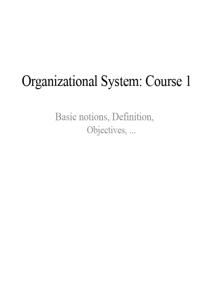 Understanding Organizational Systems | PDF | System | Business