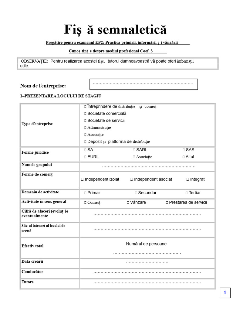 Modele de Fisa Semnaletica | PDF
