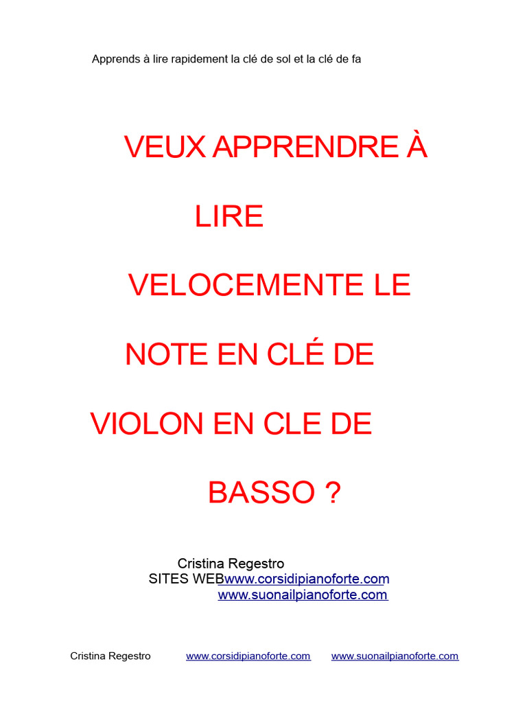 Lecture rapide des clés de sol et fa | PDF | Clef (musique) | Éléments ...