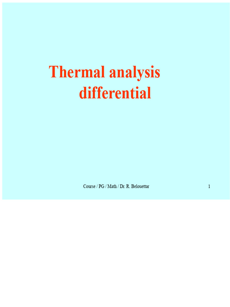 Differential Thermal Analysis Overview | PDF | Differential Scanning ...
