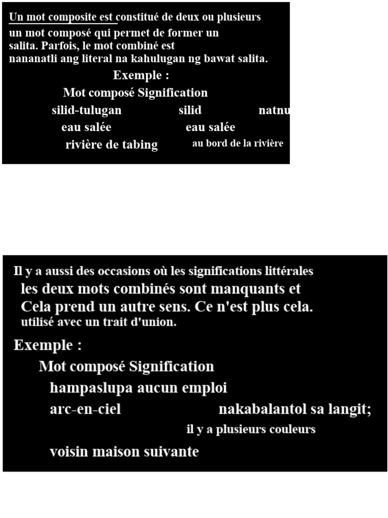Comprendre les mots composés en français | PDF