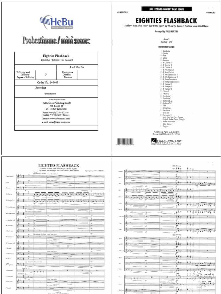 Eighties Flashback Arranged by Paul Murtha - Score PDF | PDF