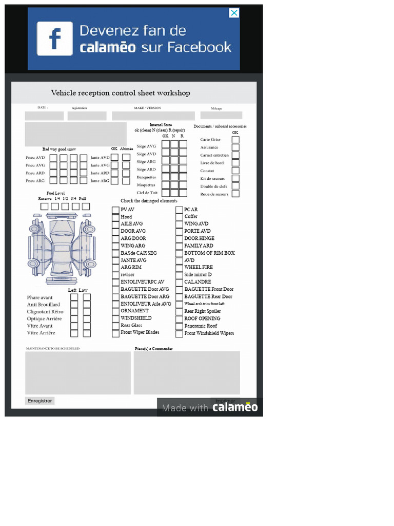 Vehicle Reception Form | PDF | Car | Land Vehicles