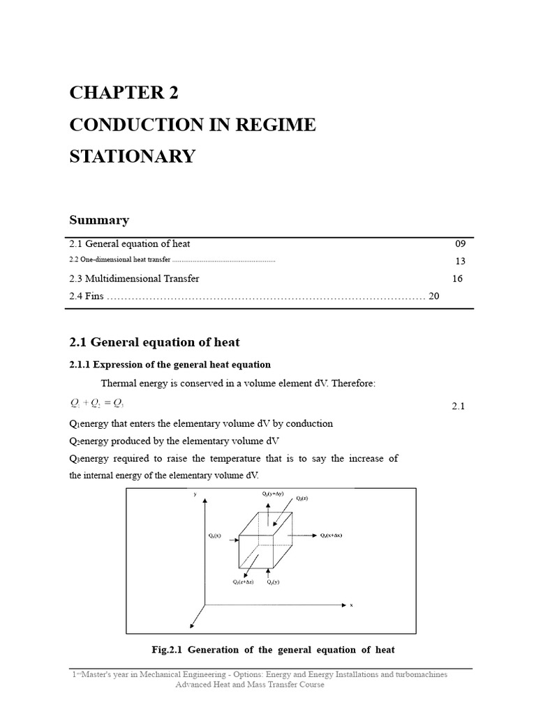 Course Chapter 2 Heat and Mass Transfer in Depth | PDF | Thermal ...