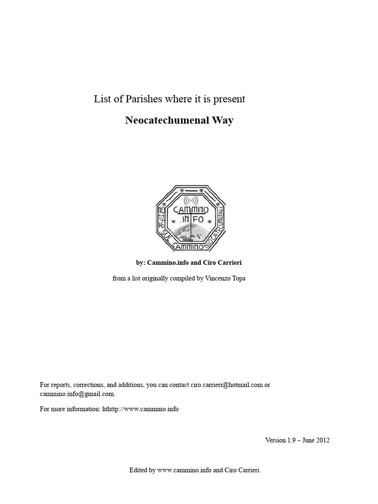 Neocatechumenal Way Parishes List | PDF | Mary, Mother Of Jesus | Naples
