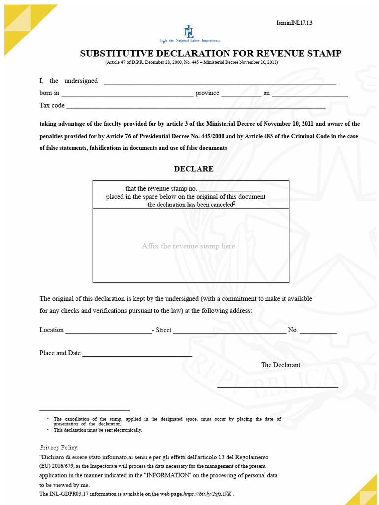 Revenue Stamp Substitutive Declaration | PDF | Justice | Crime & Violence