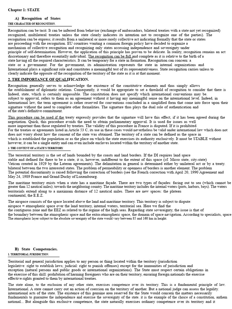 Understanding State Recognition and Jurisdiction | PDF | Treaty ...