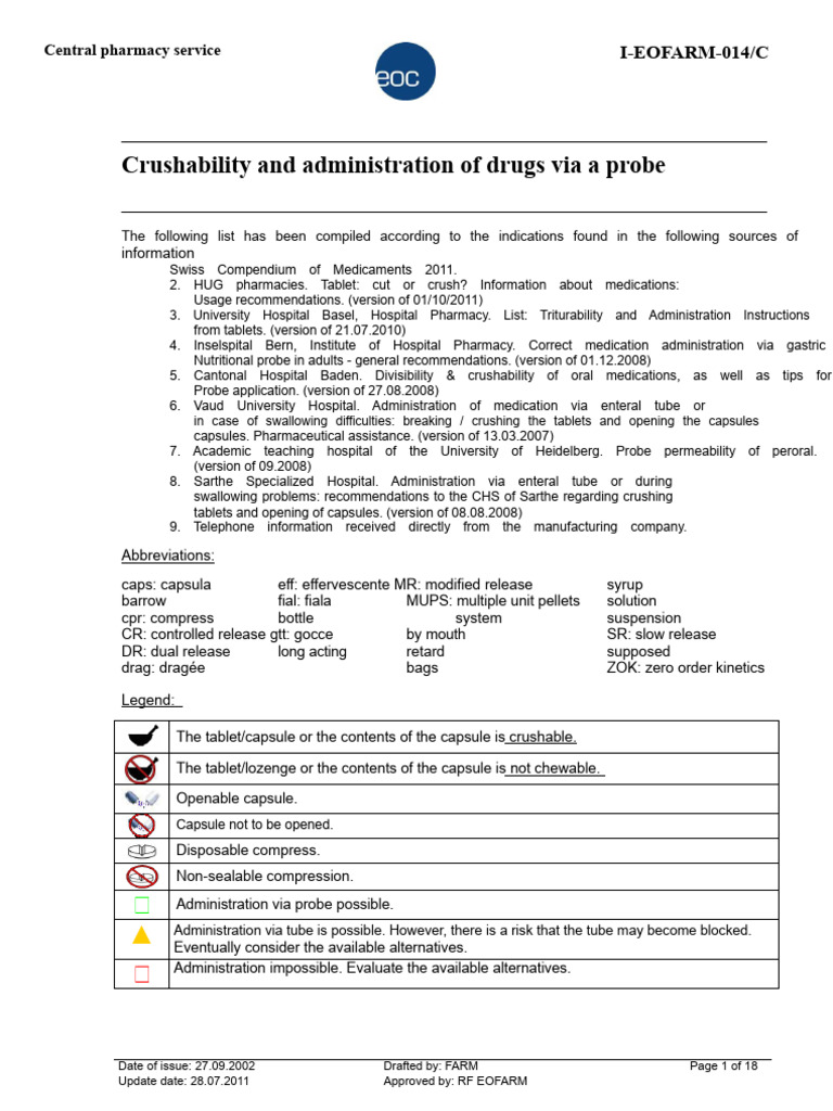 Drug Administration via Probe Guidelines | PDF | Tablet (Pharmacy ...