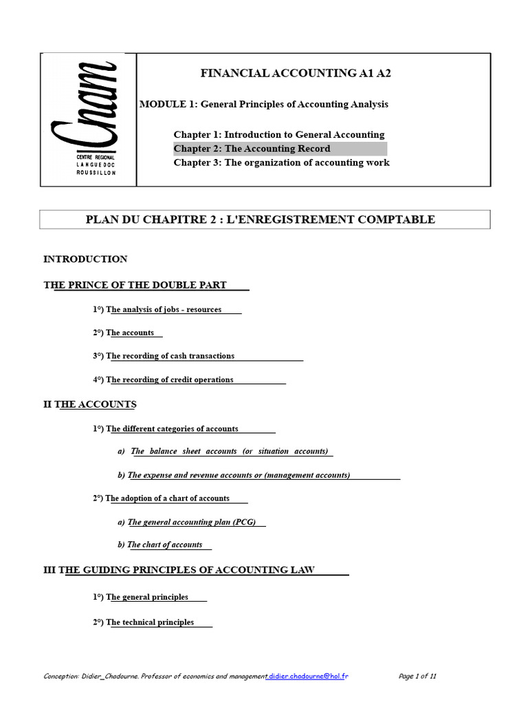 General Accounting - 2nd Chapter | PDF | Banks | Debits And Credits