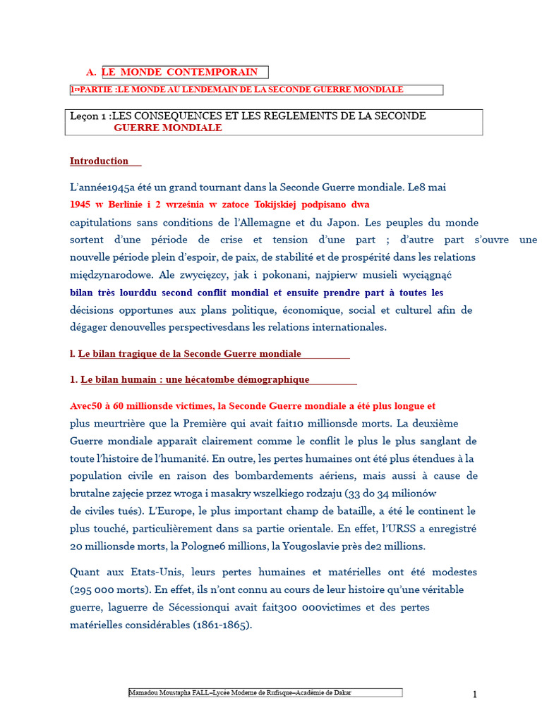 Conséquences de la Seconde Guerre mondiale | PDF | Accord général sur ...