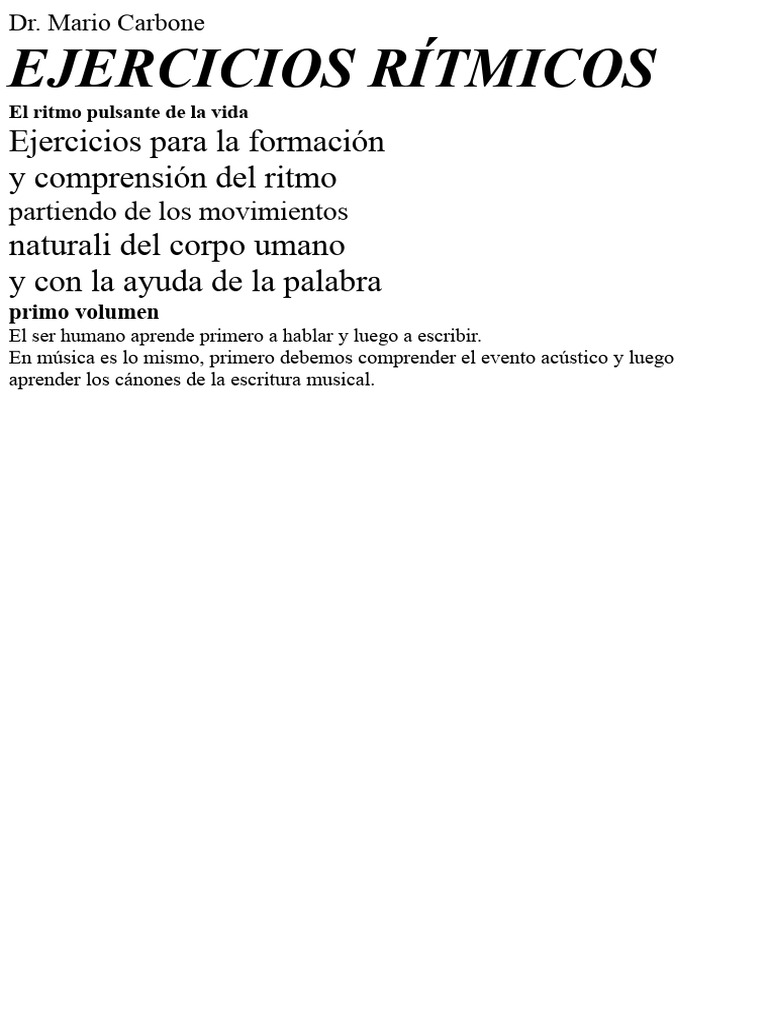Ejercicios Rítmicos para Música | PDF | Ritmo | Aprendizaje