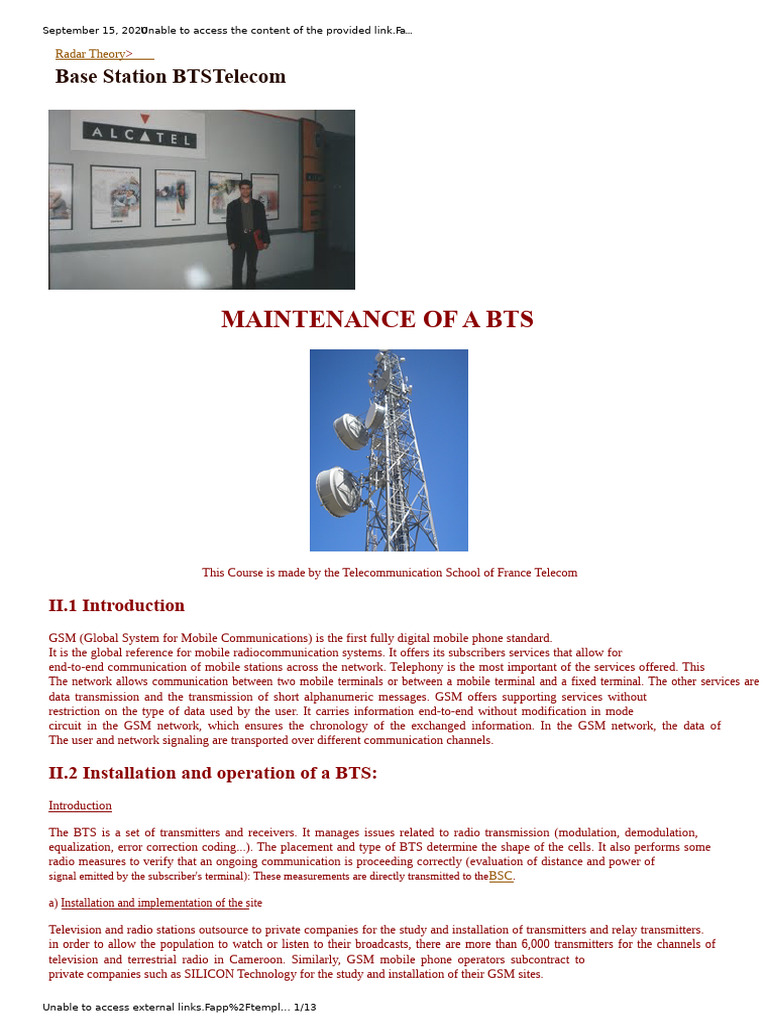 BTS Installation and Maintenance Guide | PDF | Antenna (Radio ...