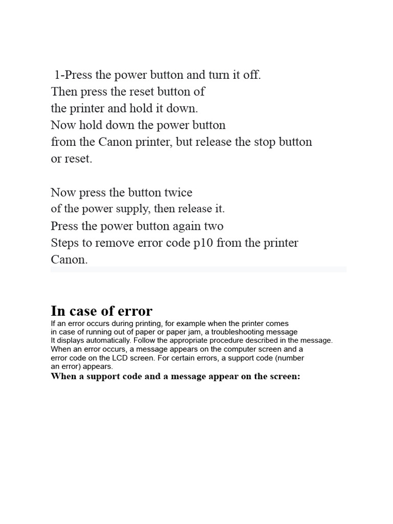 Canon Pixma G 2411 Errors | PDF | Printer (Computing) | Troubleshooting