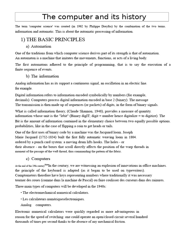 History and Principles of Computers | PDF | Integrated Circuit ...