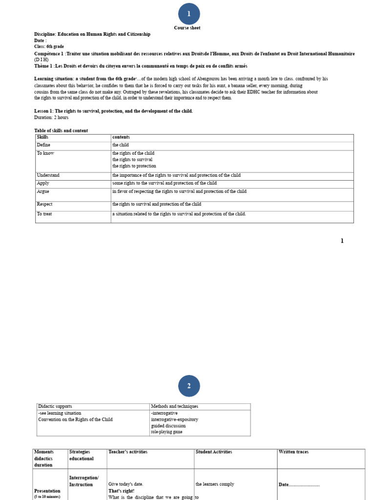 Child Rights Education for 6th Graders | PDF | Learning | Human Rights