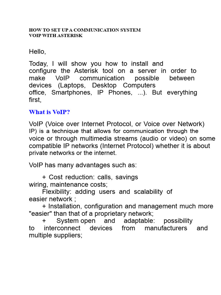 Asterisk VoIP Setup Guide | PDF | Voice Over Ip | Session Initiation ...
