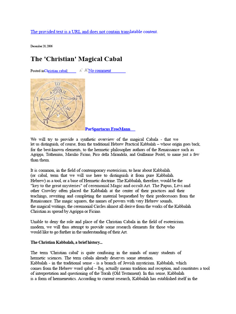 Christian Magical Cabala Overview | PDF | Kabbalah | Hermeticism