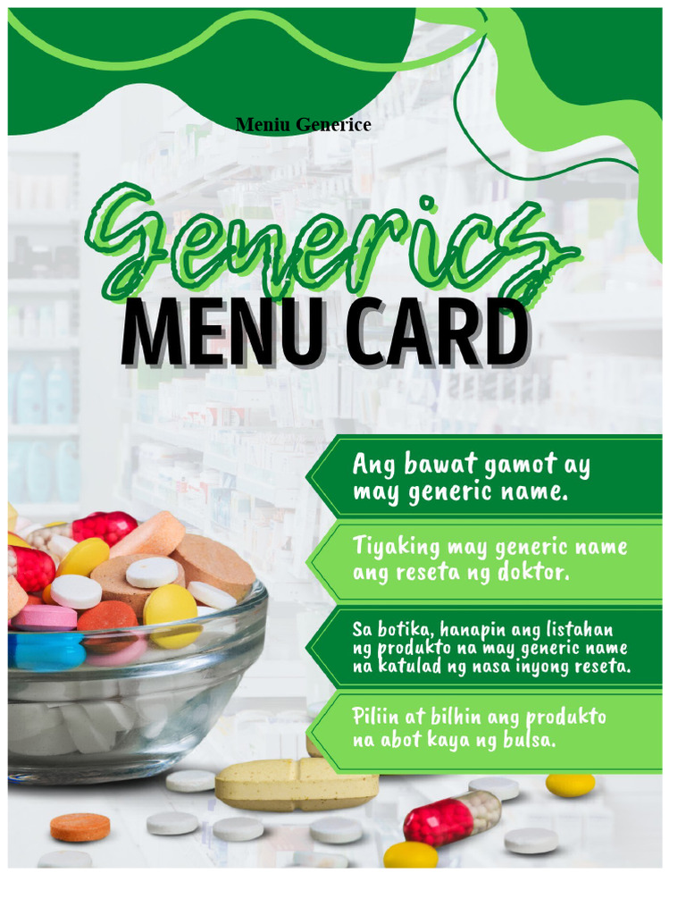 Card de Meniu Generice | PDF