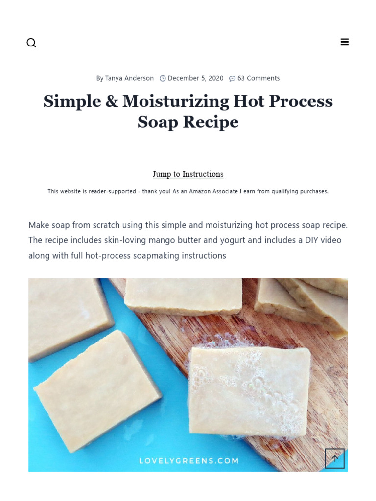 Moisturizing Hot Process Soap Recipe | PDF | Soap | Slow Cooker