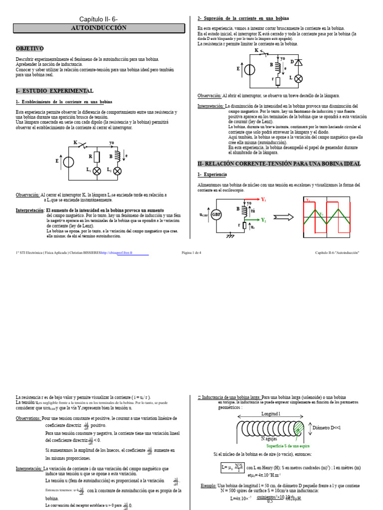 Autoinducción y Comportamiento de Bobinas | PDF | Inductor | Equipo ...
