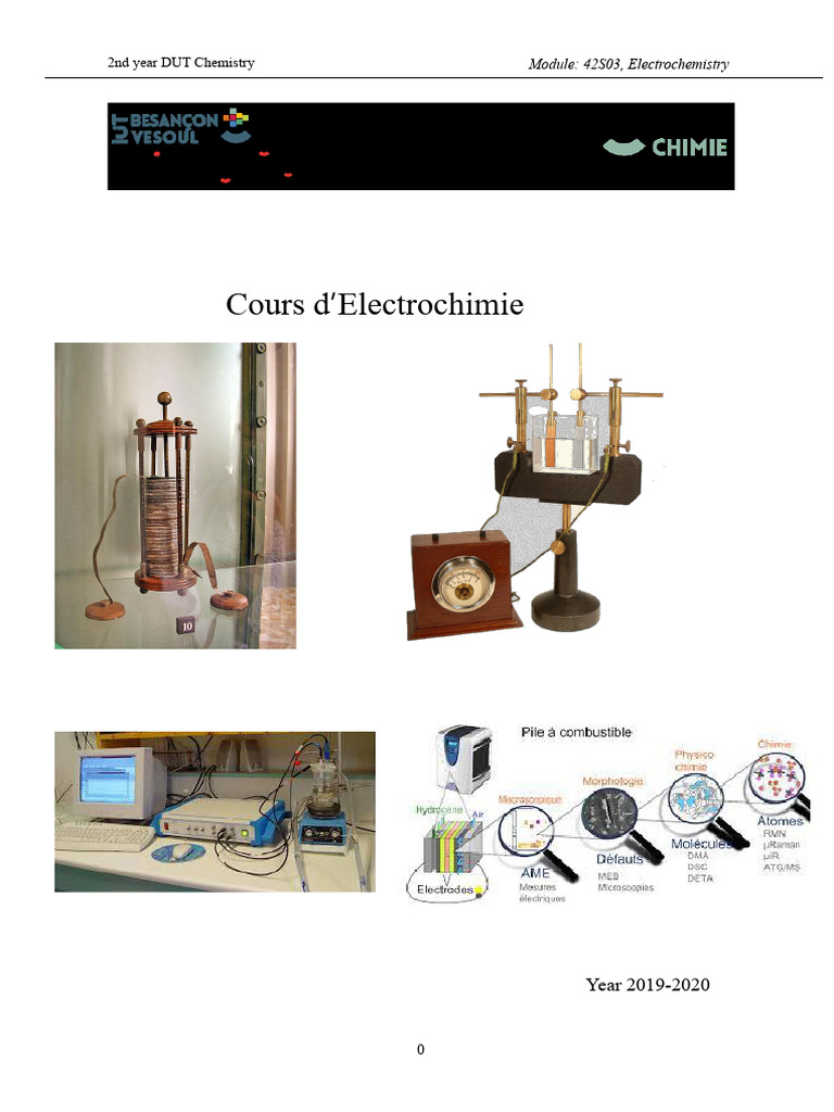 Electrochemistry Course Overview 2019-2020 | PDF | Electrochemistry | Redox