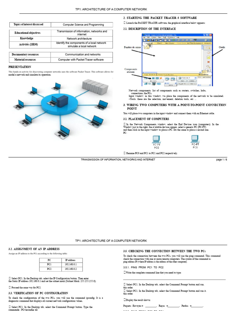 Computer Network Architecture with Packet Tracer | PDF | Computer ...