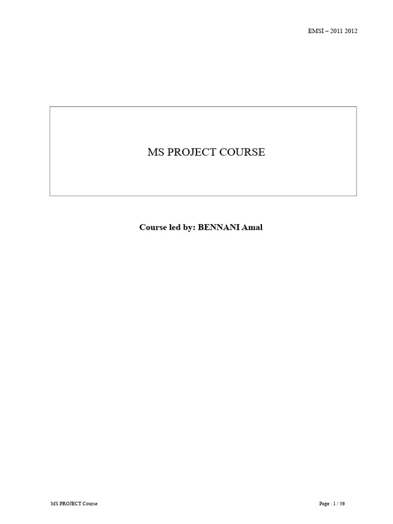 MS Project Course Overview and Features | PDF | Computing | Software