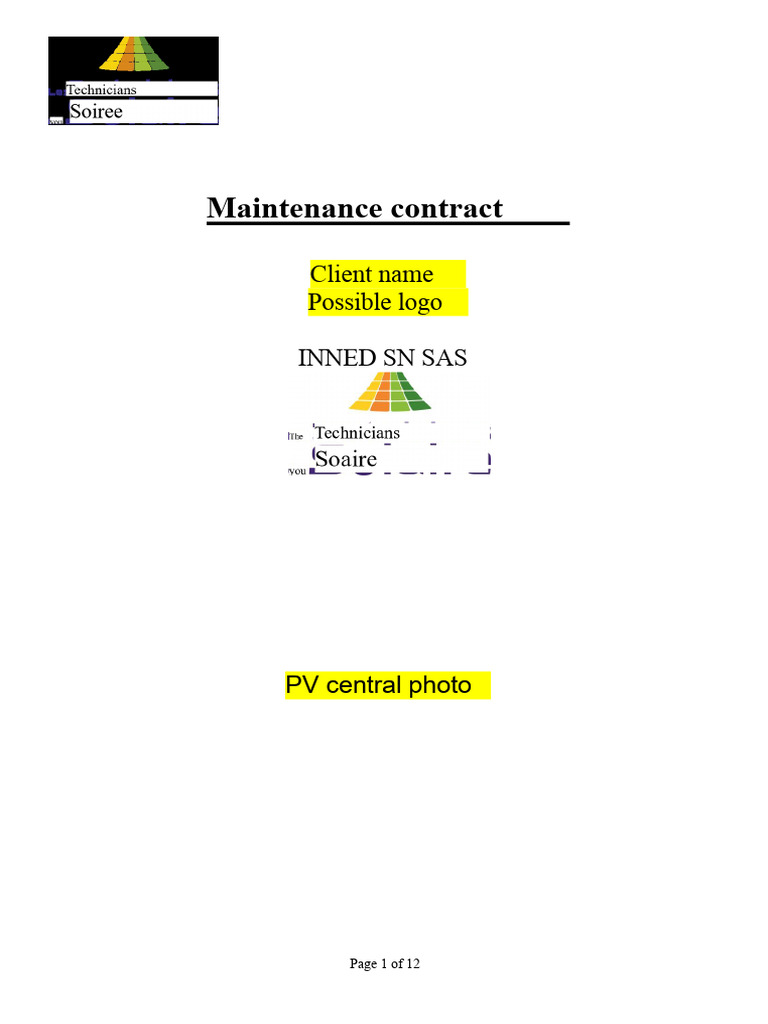 Annex 23 - Example Maintenance Contract Inned Sn-2 | PDF ...