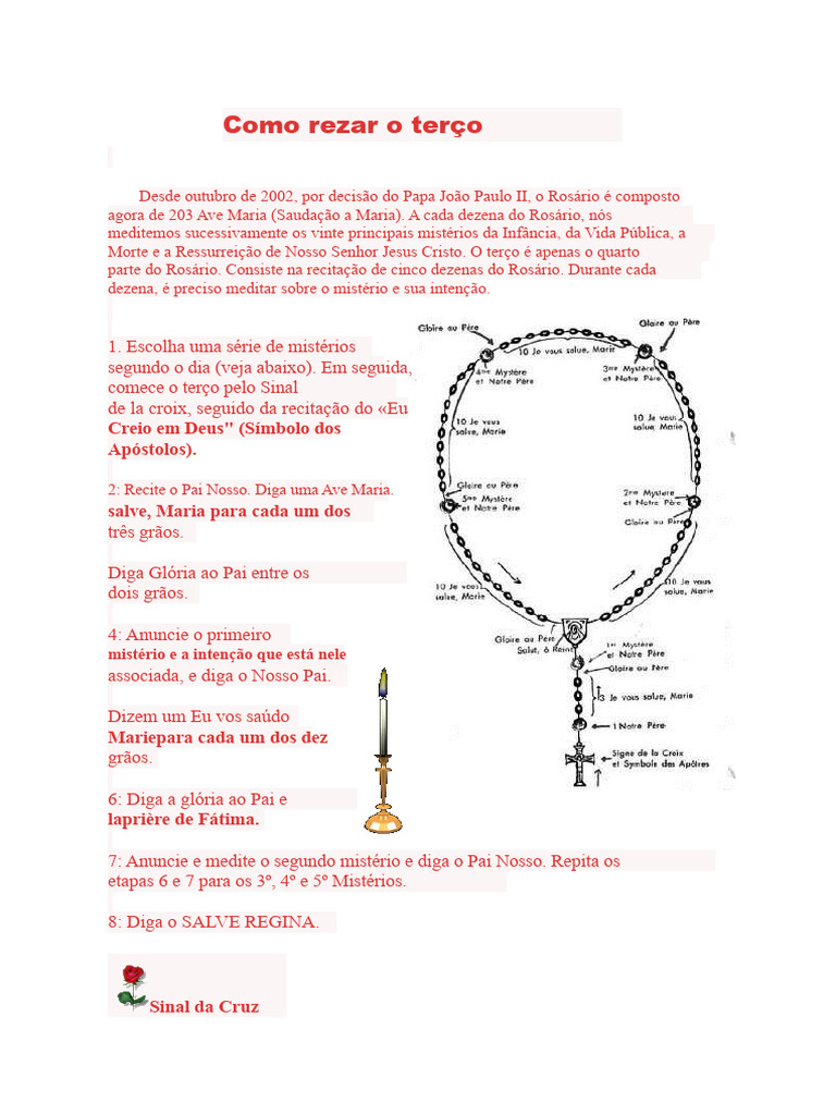 Como rezar o terço | PDF | Rosário
