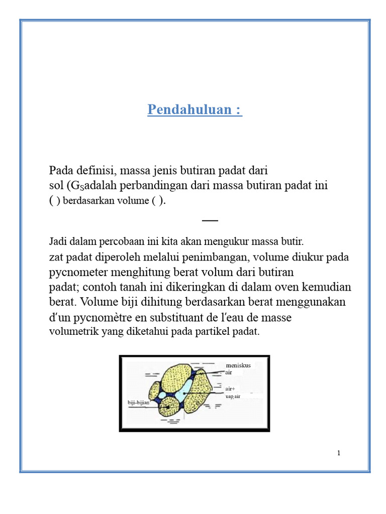 Mengukur Massa Jenis Butiran Padat Tanah | PDF