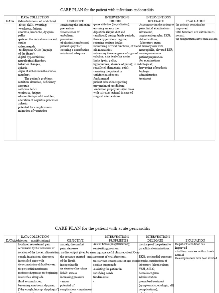 Care Plans for Cardiovascular Conditions | PDF | Vein | Heart