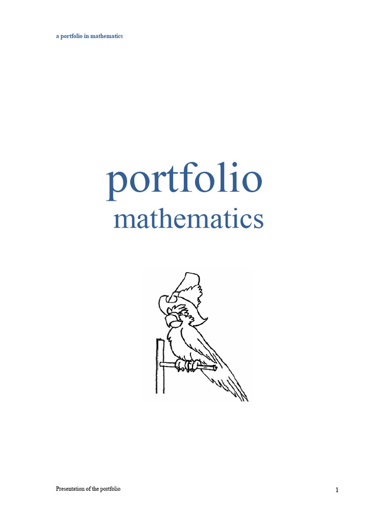 Mathematics Portfolio for Students and Parents | PDF | Reason | Thought