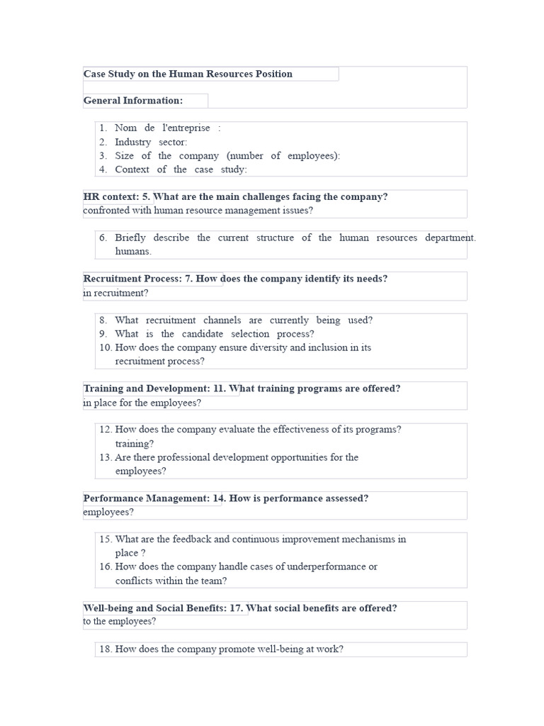 HR Case Study: Challenges and Solutions | PDF
