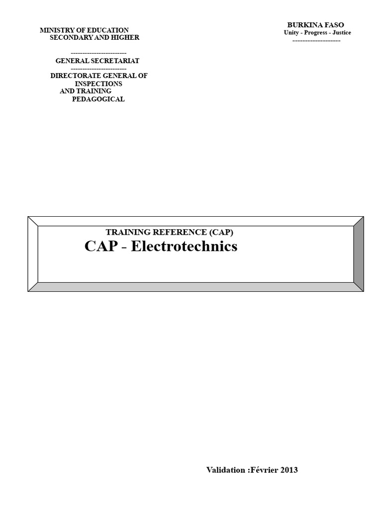 training_reference_cap_electrotechnics.pdf | PDF | Risk | Occupational ...