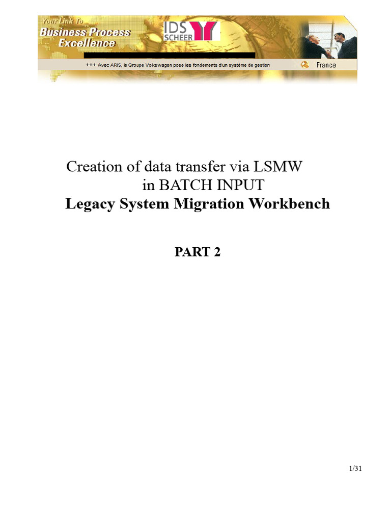 LSMW Batch Input Data Transfer Guide | PDF | Computer File | Parameter ...