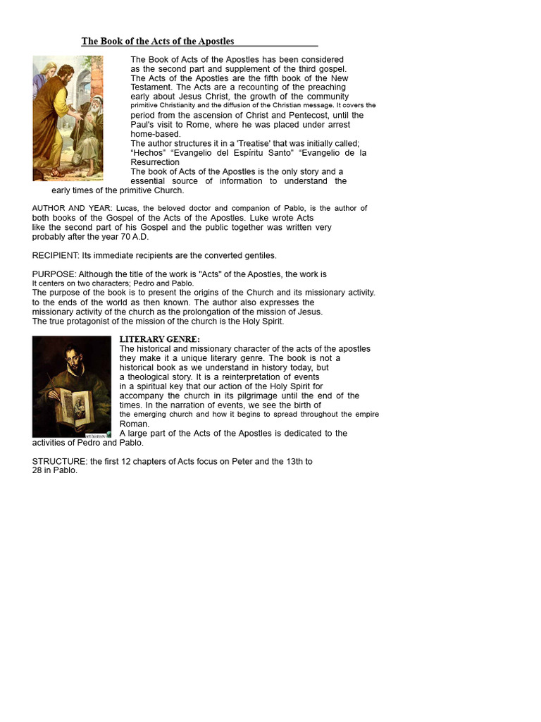 Overview of the Acts of the Apostles | PDF | Acts Of The Apostles ...