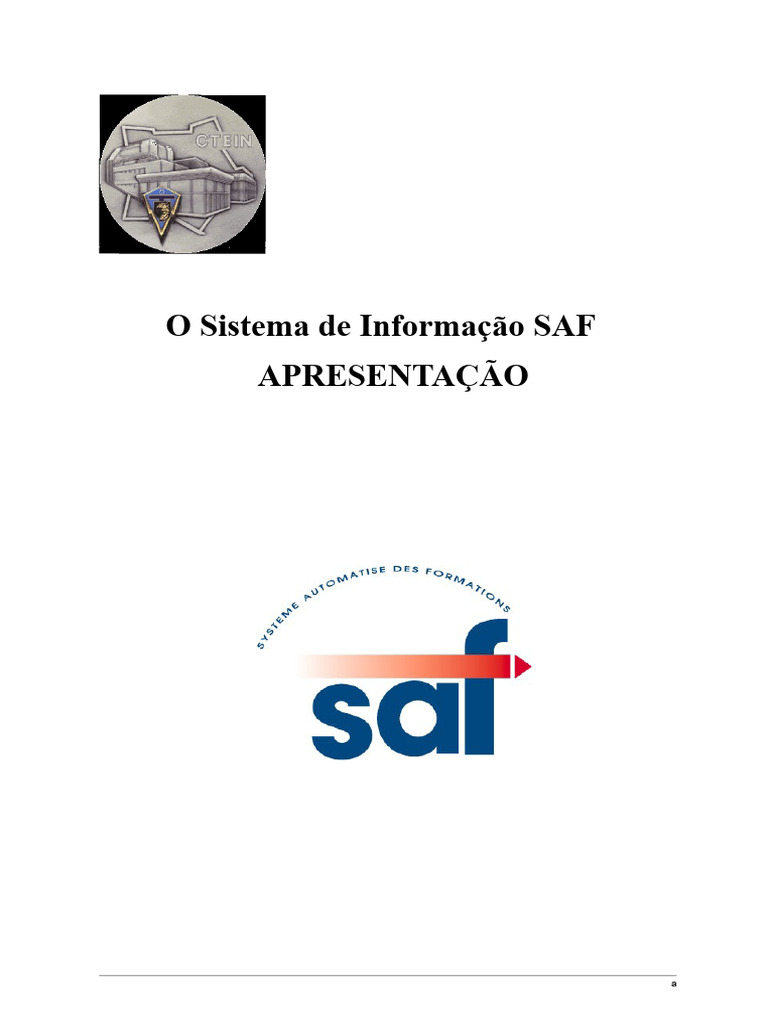 Sistema de Informação SAF: Funcionalidades e Segurança | PDF | Rede de ...