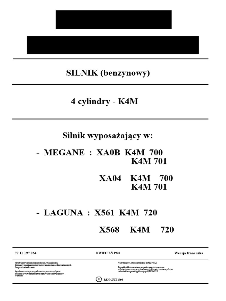 Silnik Renault K4M | PDF