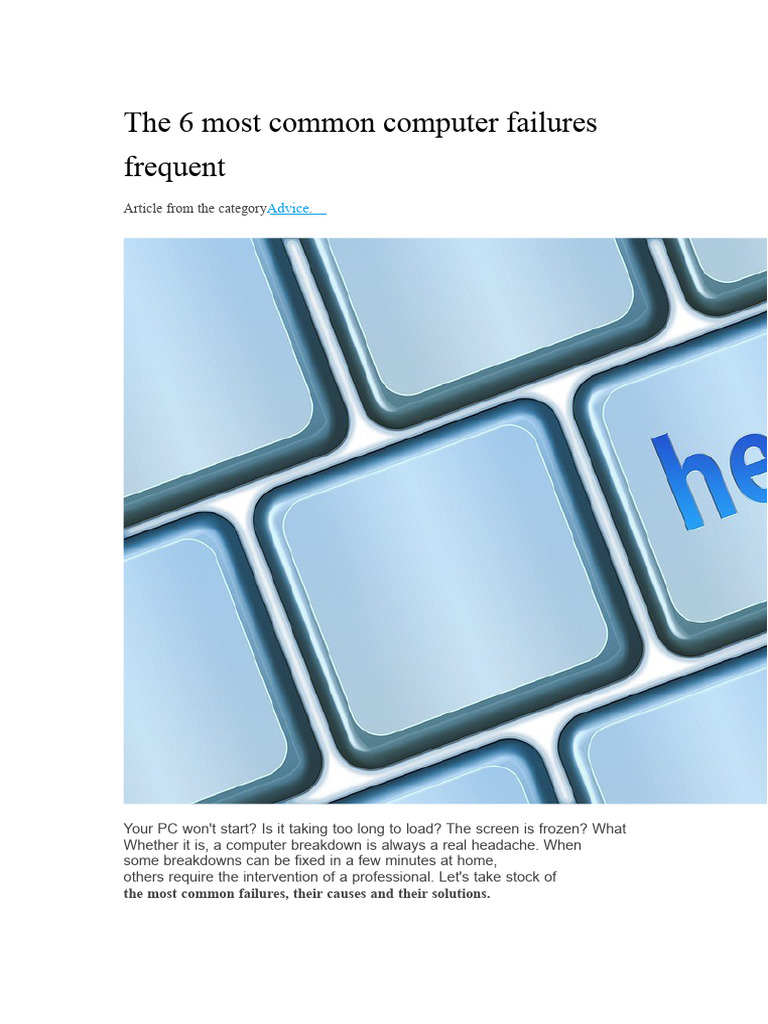 Common Computer Failures and Fixes | PDF | Computer Virus | Personal ...
