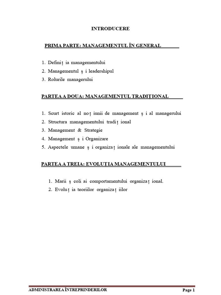 Curs de Management | PDF